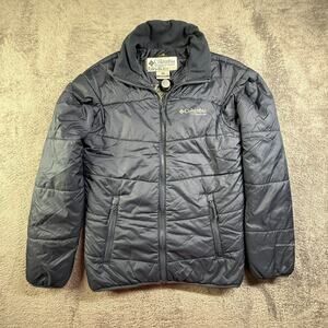 Columbia Mens Puffer Omni Heat Jacket Interchange Size S Blue Nylon Shell Zip Up